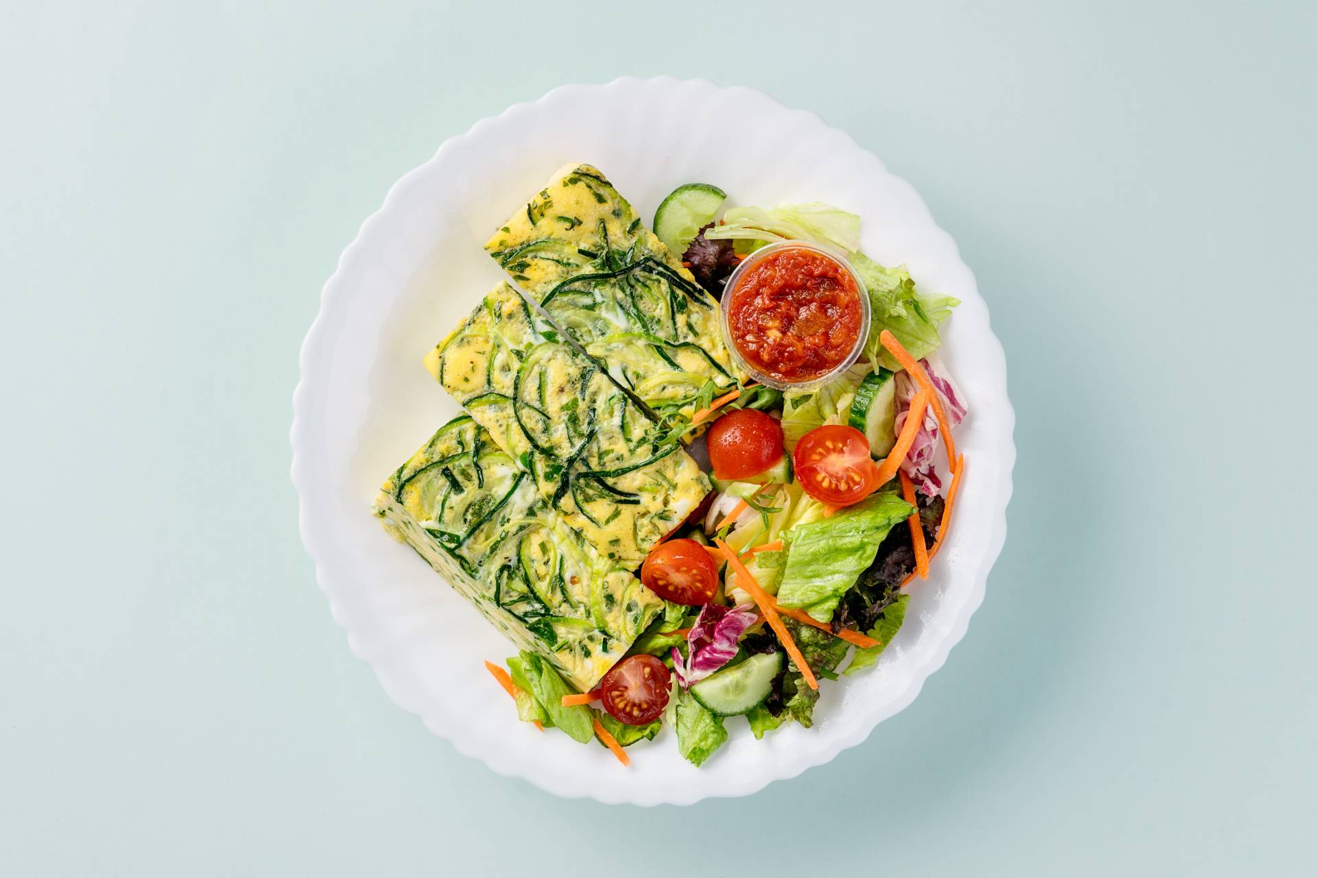 Zucchini Frittata, Tomato Concasse