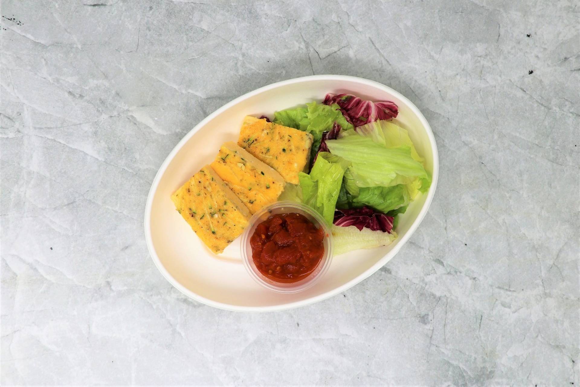 Zucchini Frittata, Tomato Concasse