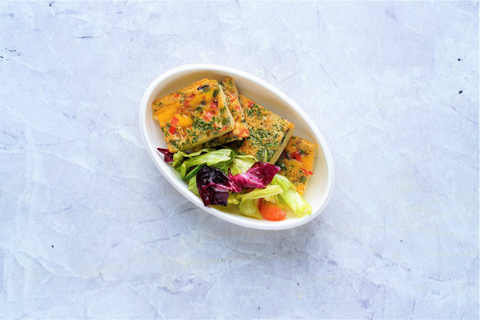 Bell Pepper Quiche with Salad