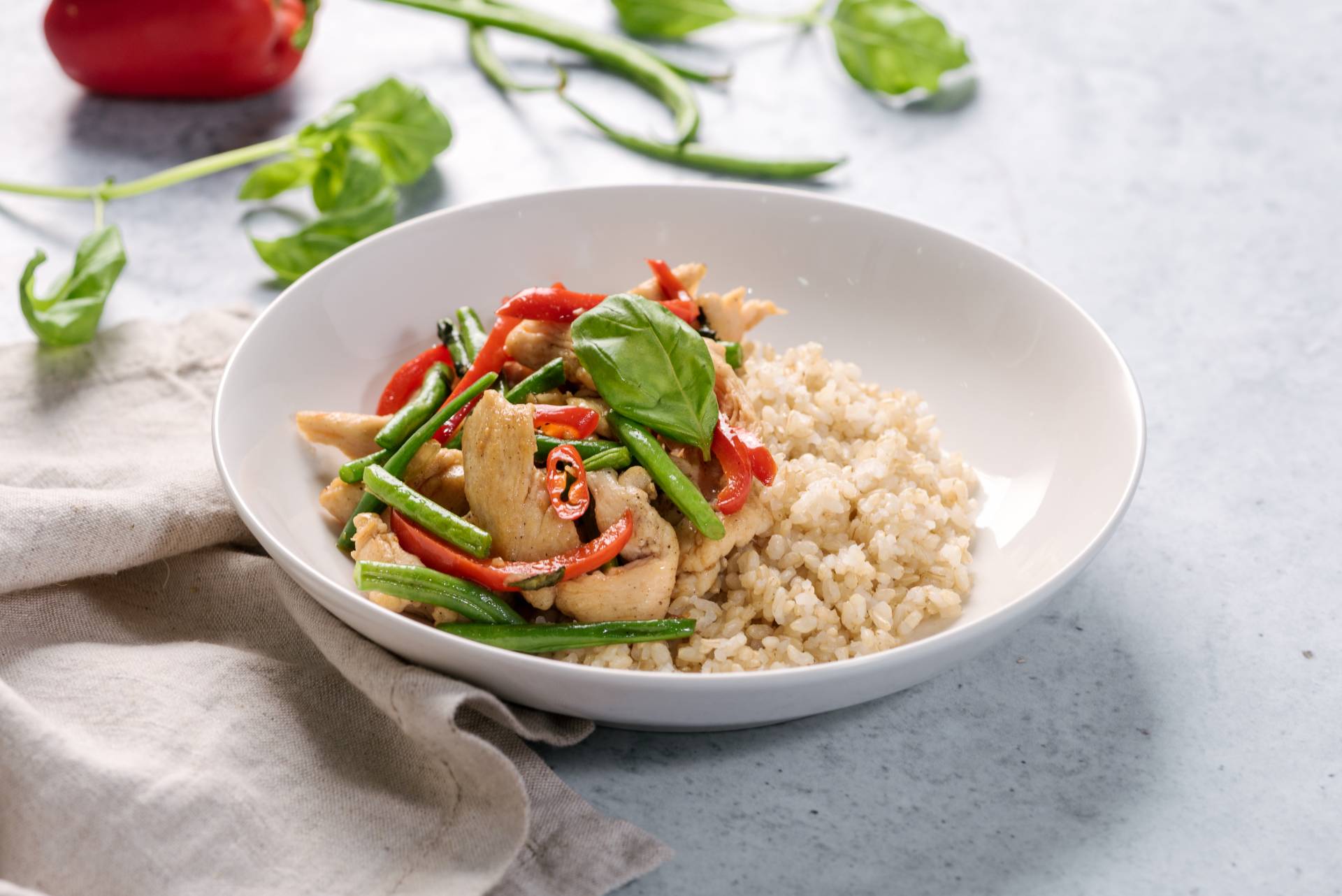 Thai Basil Chicken with Brown Rice