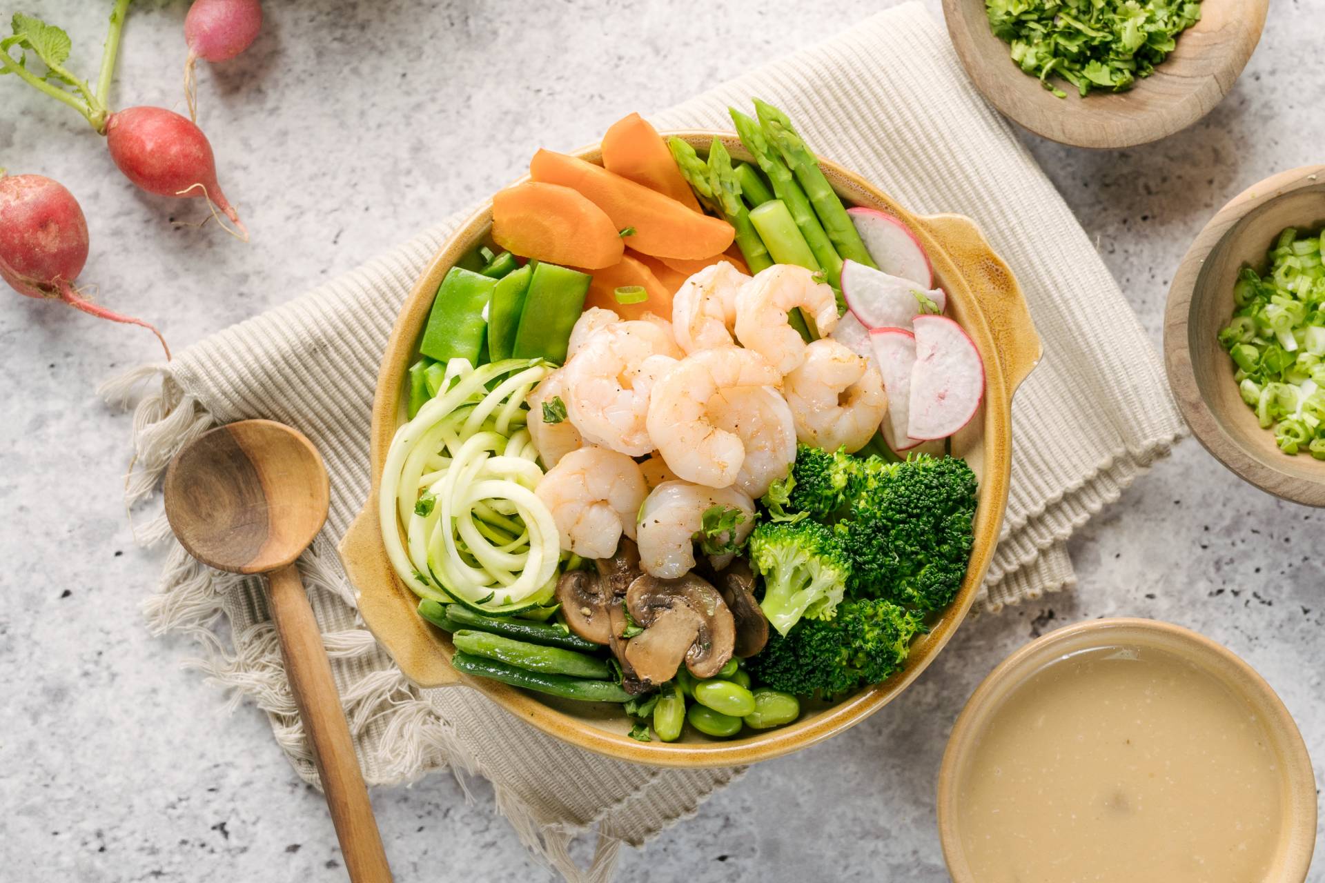 Miso Broth with Shrimp